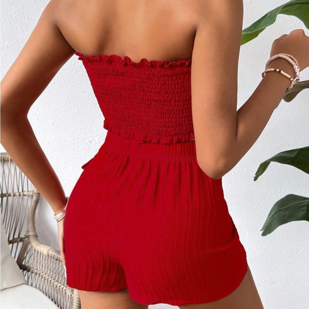 Red Women's Short Set - Picture 2 of 2